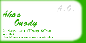 akos onody business card